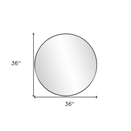 36" Black Round Framed Accent Mirror HomeRoots