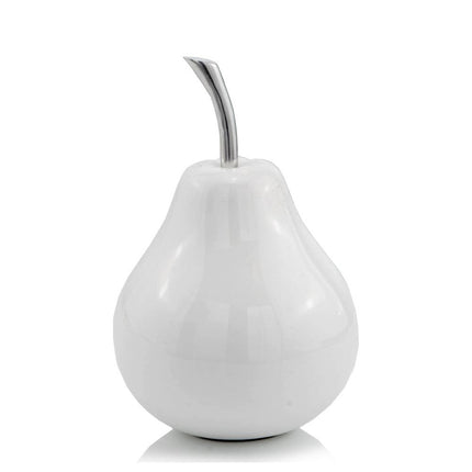 White Medium  Pear Shaped Aluminum Accent Home Decor HomeRoots