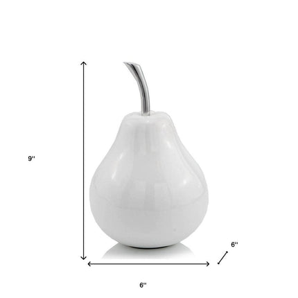 White Medium  Pear Shaped Aluminum Accent Home Decor HomeRoots