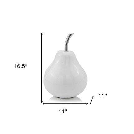White Medium  Pear Shaped Aluminum Accent Home Decor HomeRoots