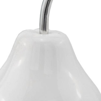 White Medium  Pear Shaped Aluminum Accent Home Decor
