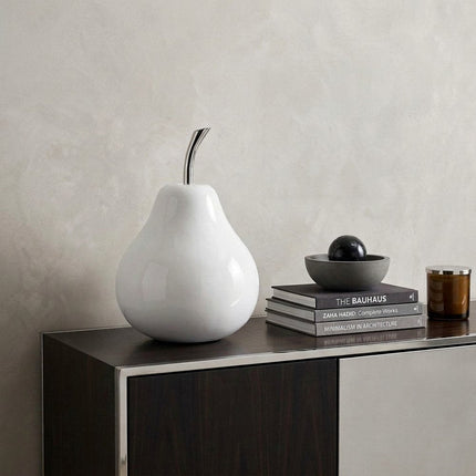 White Medium  Pear Shaped Aluminum Accent Home Decor HomeRoots