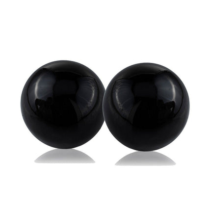 Set of Two 3" Red Aluminum Decorative Orbs HomeRoots