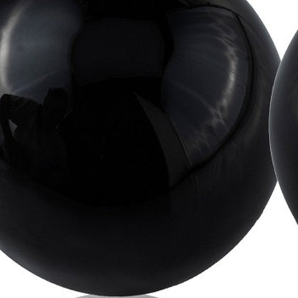 Set of Two 3" Red Aluminum Decorative Orbs HomeRoots
