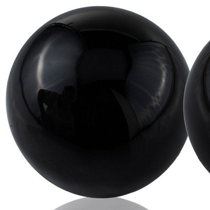 Set of Two 3" Red Aluminum Decorative Orbs HomeRoots