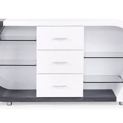White And Grey Multi Tone Buffet With 3 Drawers HomeRoots