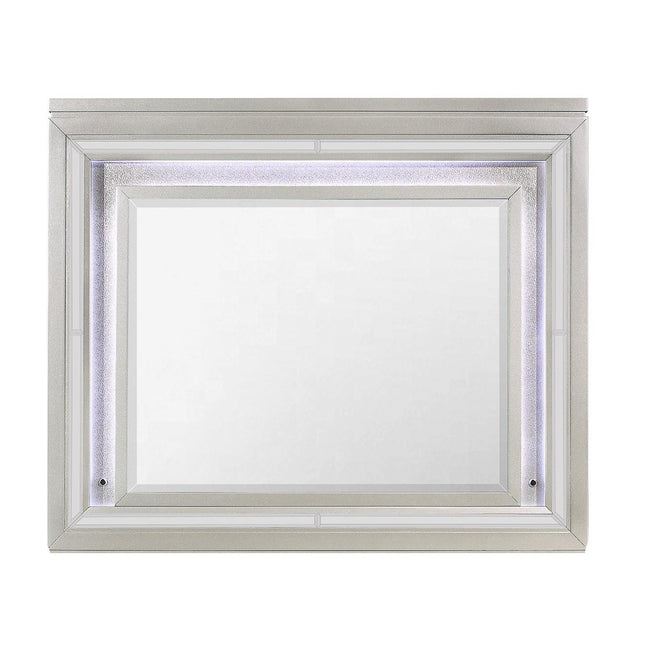 38" Champagne Wood Lighted Mounted Accent Mirror