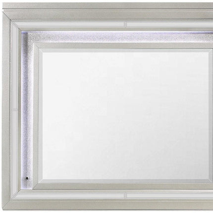 38" Champagne Wood Lighted Mounted Accent Mirror HomeRoots