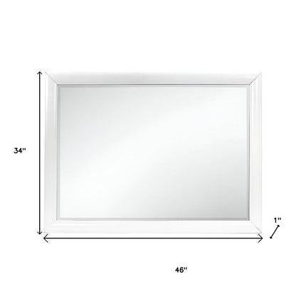 34" White Wood Framed Accent Mirror HomeRoots
