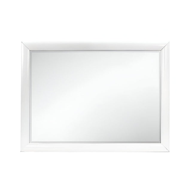 34" White Wood Framed Accent Mirror HomeRoots