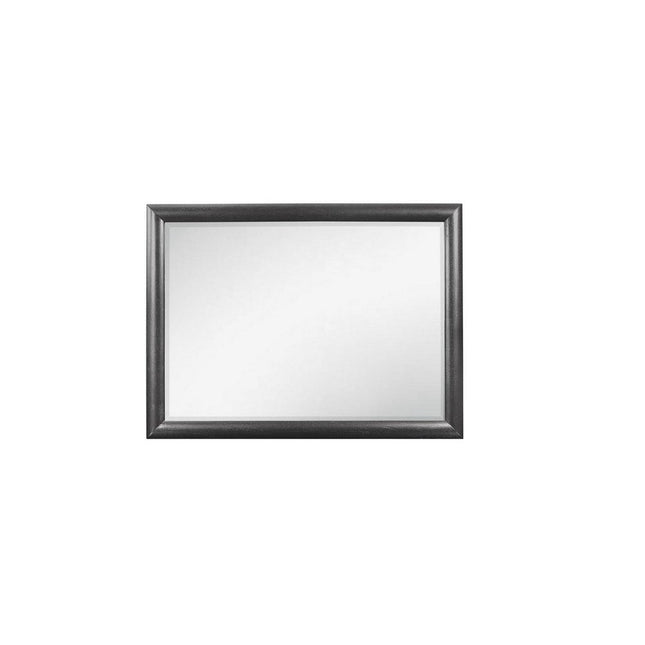 35" Dark Gray Wood Framed Mounted Dresser Mirror