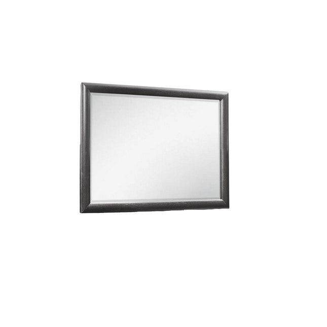 35" Dark Gray Wood Framed Mounted Dresser Mirror HomeRoots
