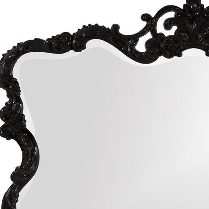 27" Black Ornate Scroll Framed Accent Mirror HomeRoots