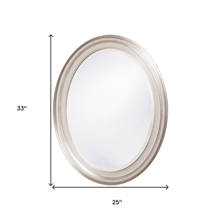 33" Silver Oval Framed Accent Mirror HomeRoots