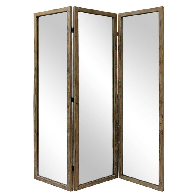 Three Panel Natural Zig Zag Wood Room Divider Screen HomeRoots