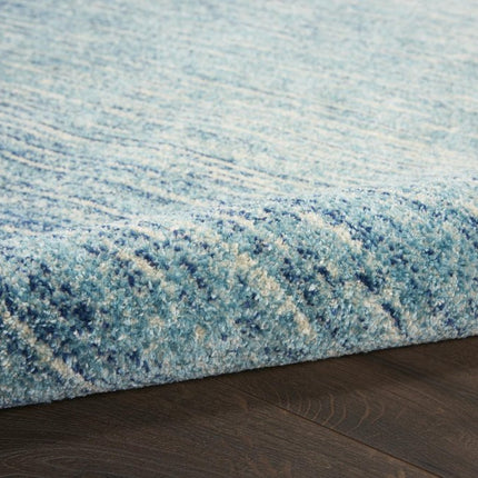 10' Blue And Ivory Abstract Runner Rug HomeRoots