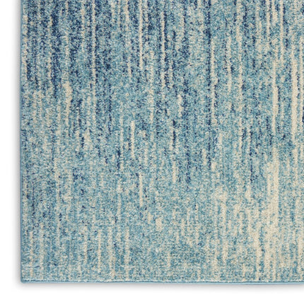 10' Blue And Ivory Abstract Runner Rug HomeRoots