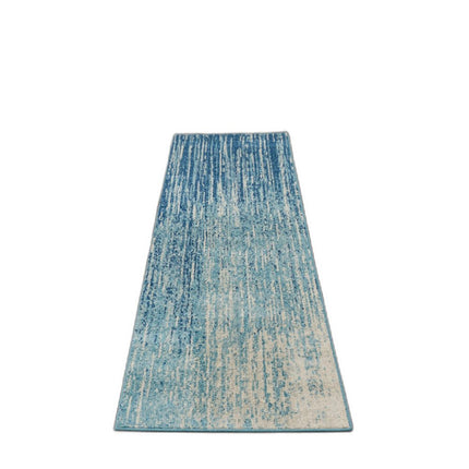 10' Blue And Ivory Abstract Runner Rug HomeRoots