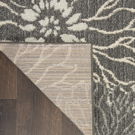 10' Blue And Gray Floral Runner Rug HomeRoots
