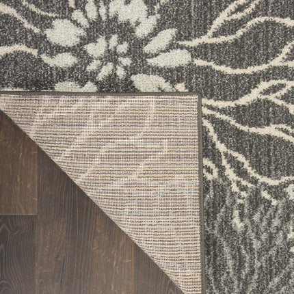 10' Blue And Gray Floral Runner Rug HomeRoots