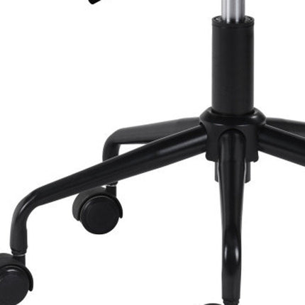 White and Black Adjustable Swivel Faux Leather Rolling Office Chair HomeRoots