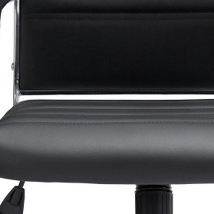 Silver and Black Adjustable Swivel Faux Leather Rolling Conference Office Chair HomeRoots