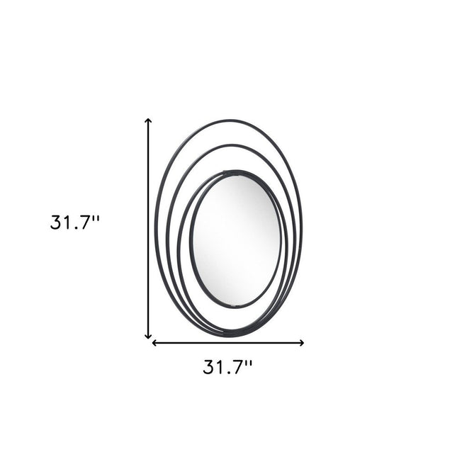 32" Black Oval Steel Framed Accent Mirror HomeRoots