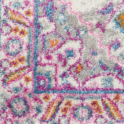 10' Light Gray And Pink Medallion Runner Rug HomeRoots