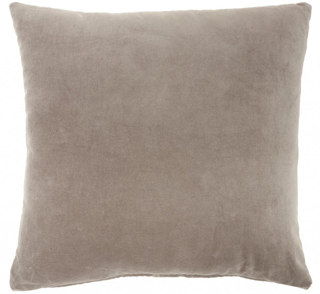 Taupe Soft Velvet Accent Throw Pillow HomeRoots