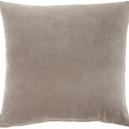 Taupe Soft Velvet Accent Throw Pillow HomeRoots