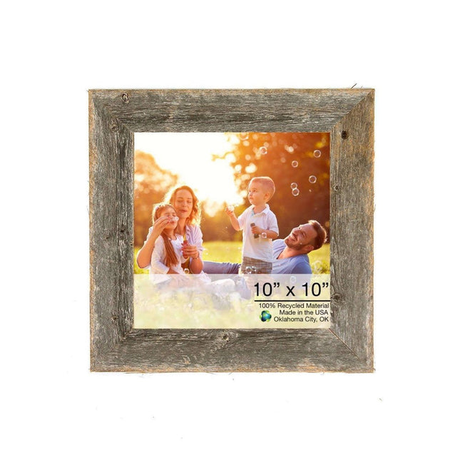 10" x 10" Gray Solid Wood Hanging Picture Frame HomeRoots