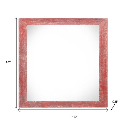 10" x 10" Red Solid Wood Hanging Picture Frame HomeRoots