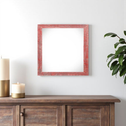 10" x 10" Red Solid Wood Hanging Picture Frame HomeRoots
