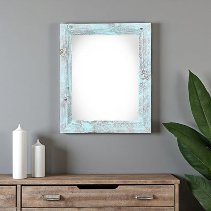 12" x 16" Light Blue Distressed Solid Wood Hanging Picture Frame HomeRoots