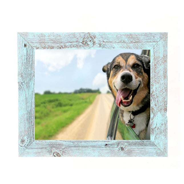12" x 24" Blue Solid Wood Hanging Picture Frame HomeRoots