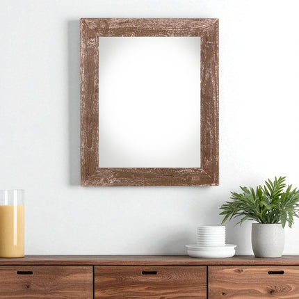 24" x 30" Brown Solid Wood Hanging Picture Frame HomeRoots