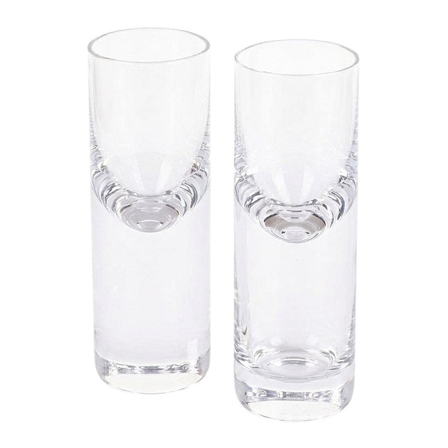 Set Of 2 Mouth Blown Crystal Long Shot Glasses HomeRoots
