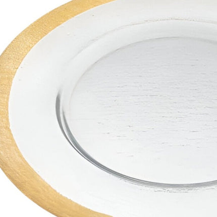 13" Clear And Gold Glass Charger Plate HomeRoots