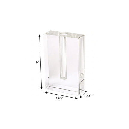 6" Clear Square Crystal Glass Table Vase HomeRoots