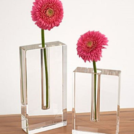 8" Clear Crystal Clear Square Table Vase HomeRoots
