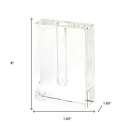 8" Clear Crystal Clear Square Table Vase HomeRoots