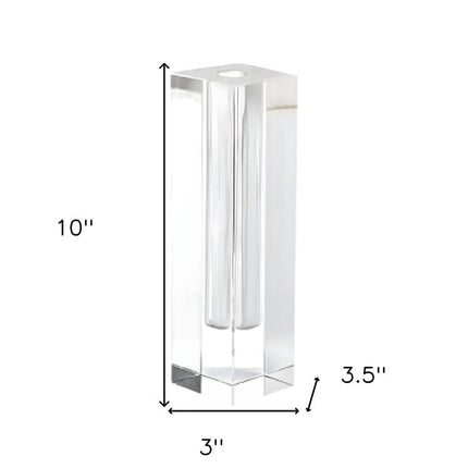 10" Clear Cylinder Crystal Glass Table Vase HomeRoots