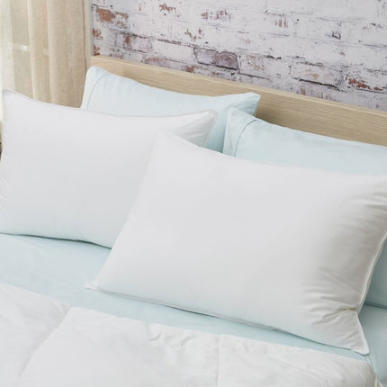 Set Of 2 Lux Sateen Down Alternative Standard Size Medium Pillows HomeRoots
