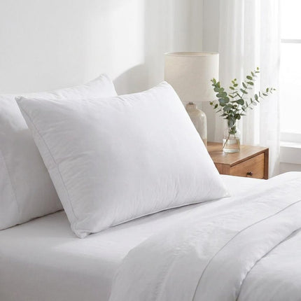 Set Of 2 Lux Sateen Down Alternative Standard Size Medium Pillows HomeRoots
