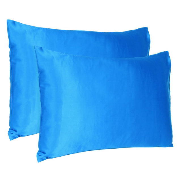 Blue Dreamy Set Of 2 Silky Satin King Pillowcases HomeRoots