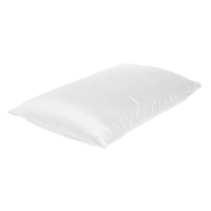 White Dreamy Set Of 2 Silky Satin King Pillowcases HomeRoots