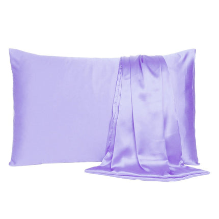 Purple Dreamy Set Of 2 Silky Satin King Pillowcases HomeRoots