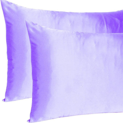 Purple Dreamy Set Of 2 Silky Satin King Pillowcases HomeRoots