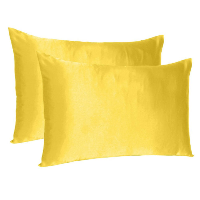 Lemon Dreamy Set Of 2 Silky Satin King Pillowcases HomeRoots