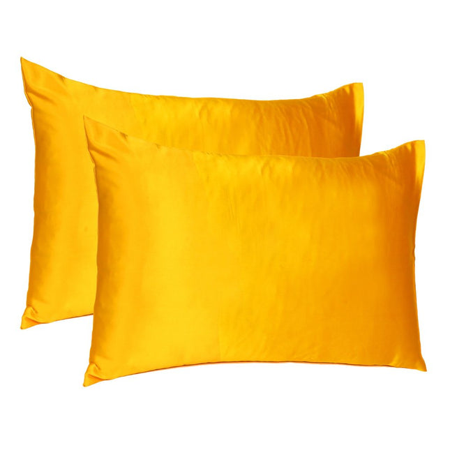 Goldenrod Dreamy Set Of 2 Silky Satin King Pillowcases HomeRoots